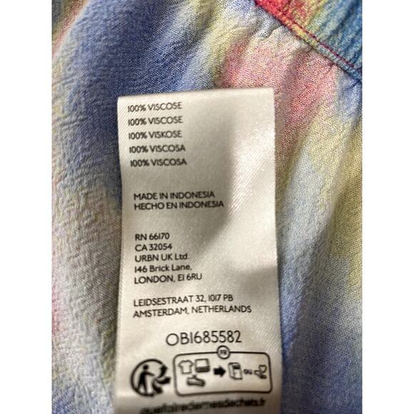 FREE PEOPLE Wild Child Pleated Multicolor Trousers - Size Large (EUC) - Picture 7 of 7